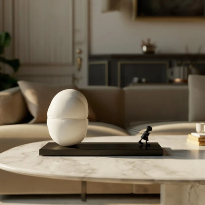 Journey to Triumph white, marble coffee table