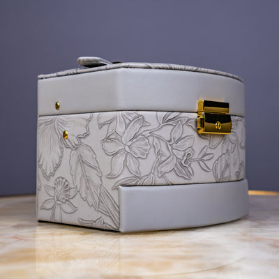 Elegant Grey Jewelry Box - Small