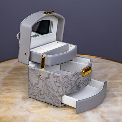 Elegant Grey Jewelry Box - Small