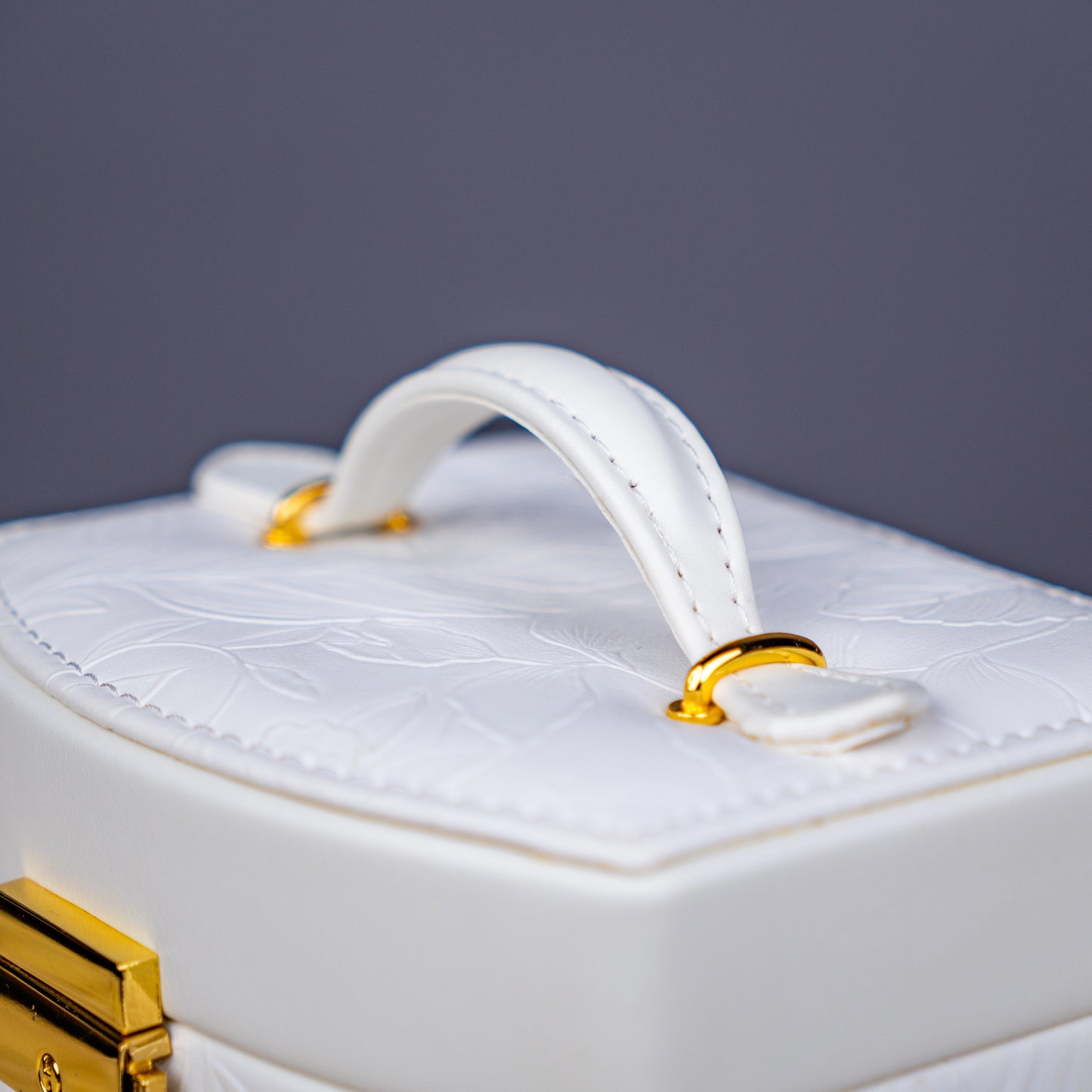 Elegant White Jewelry Box - Small