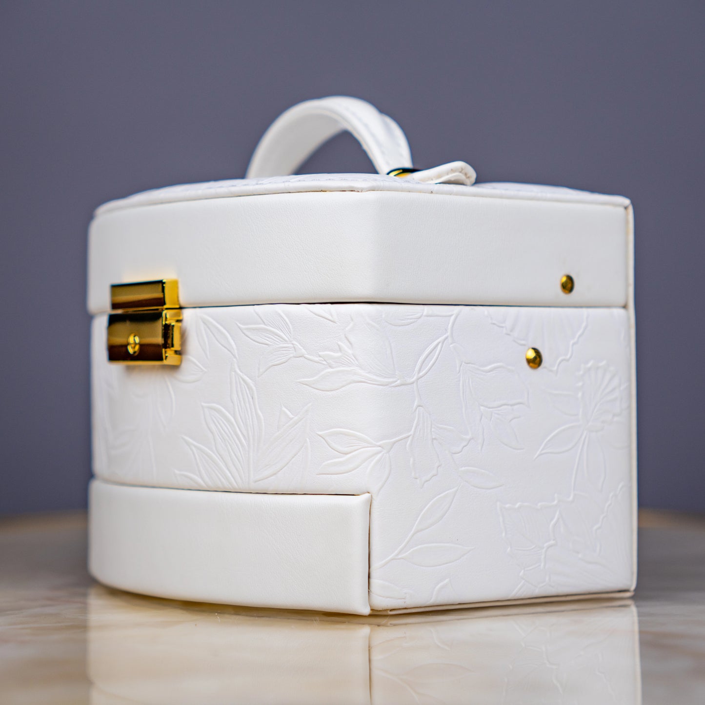 Elegant White Jewelry Box - Small