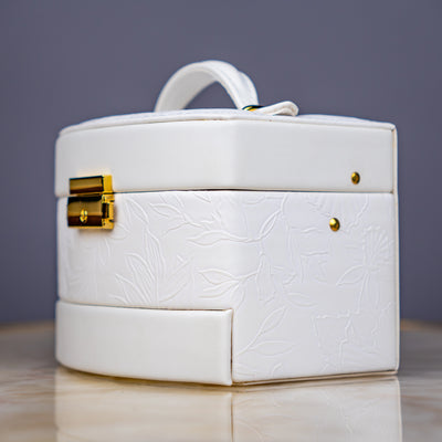 Elegant White Jewelry Box - Small