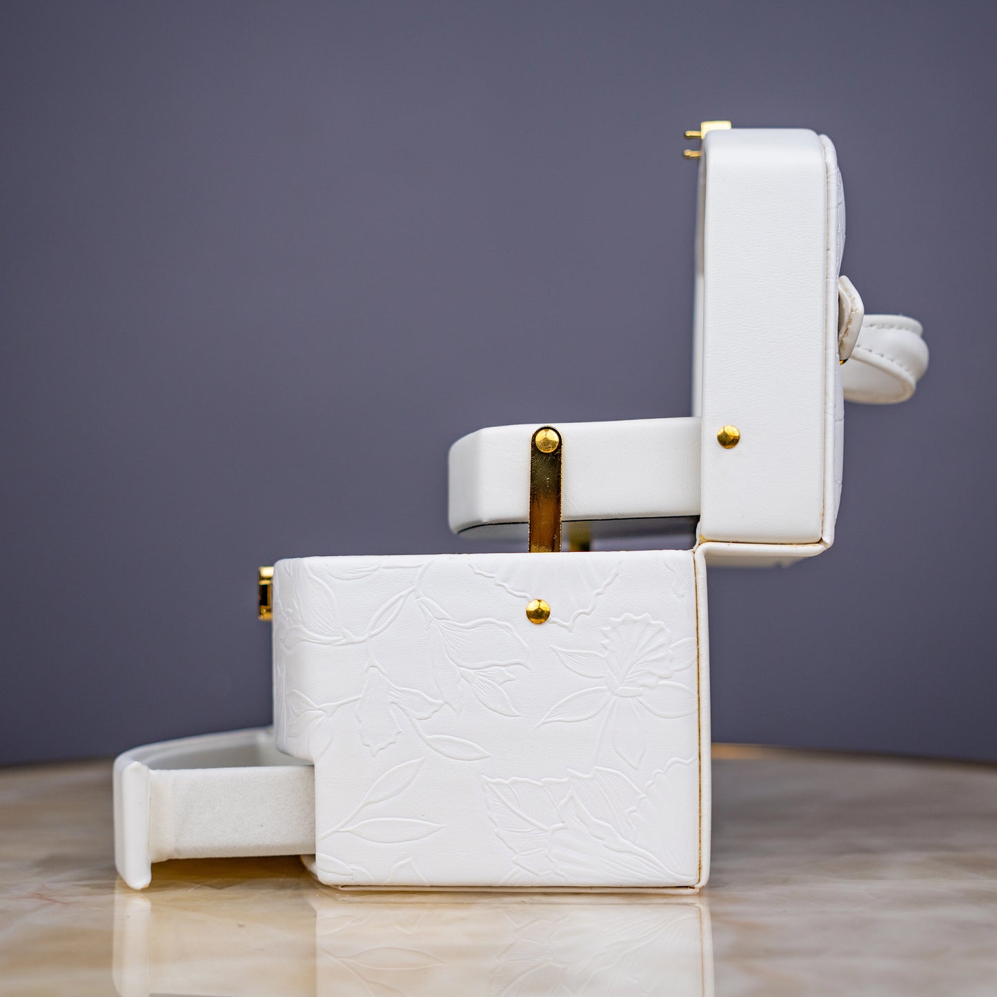 Elegant White Jewelry Box - Small