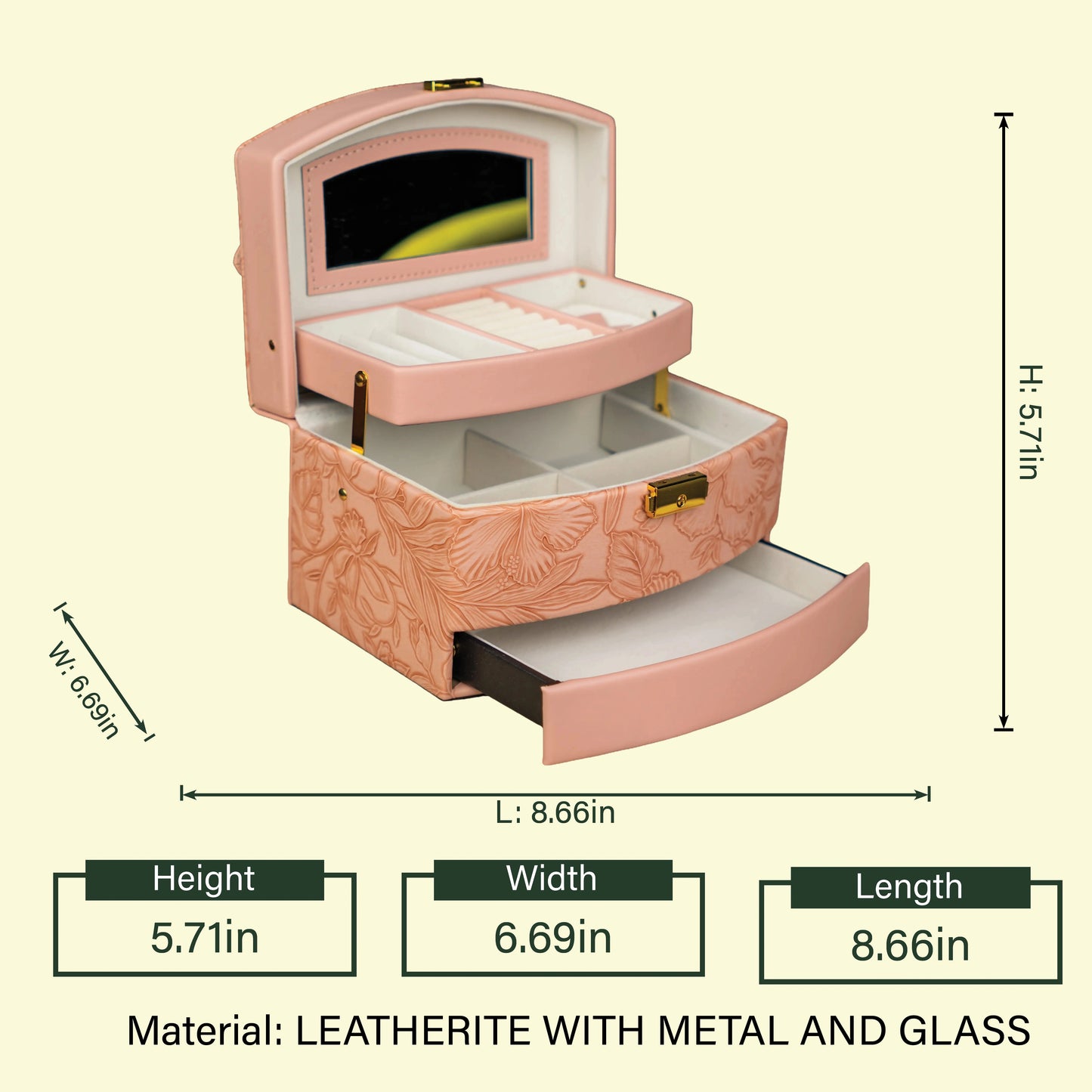 Elegant Pink Jewelry Box - Big