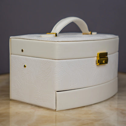 Elegant White Floral Jewelry Box - Big