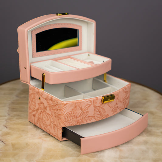 Elegant Pink Jewelry Box - Big