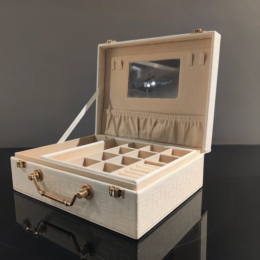 Elegant White Jewelry Organizer Box