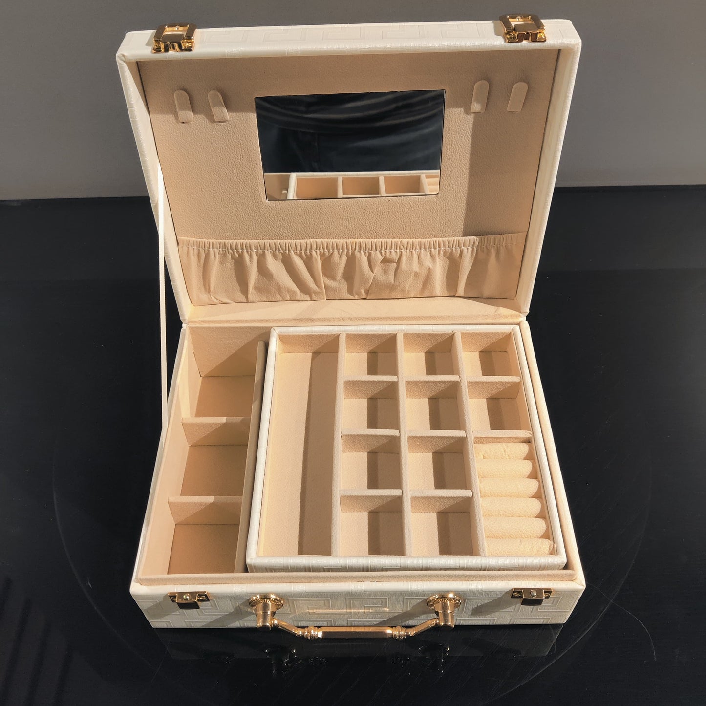 Elegant White Jewelry Organizer Box