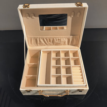 Elegant White Jewelry Organizer Box