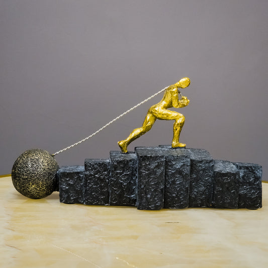 "Struggle & Strength" Resin Sculpture - Golden Color