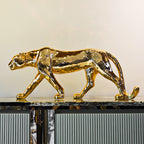 Modern gold panther decor piece for luxury home interiors