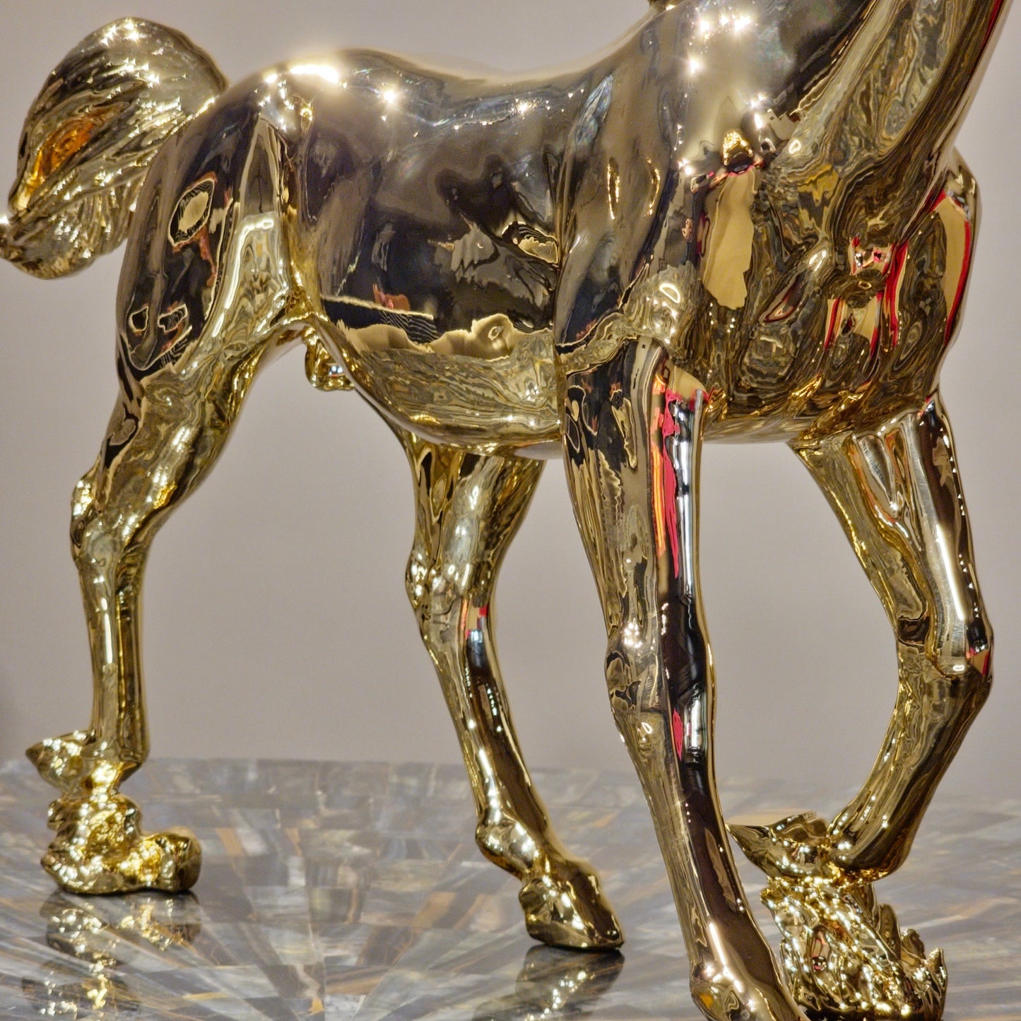 Golden Gallop Horse Sculpture