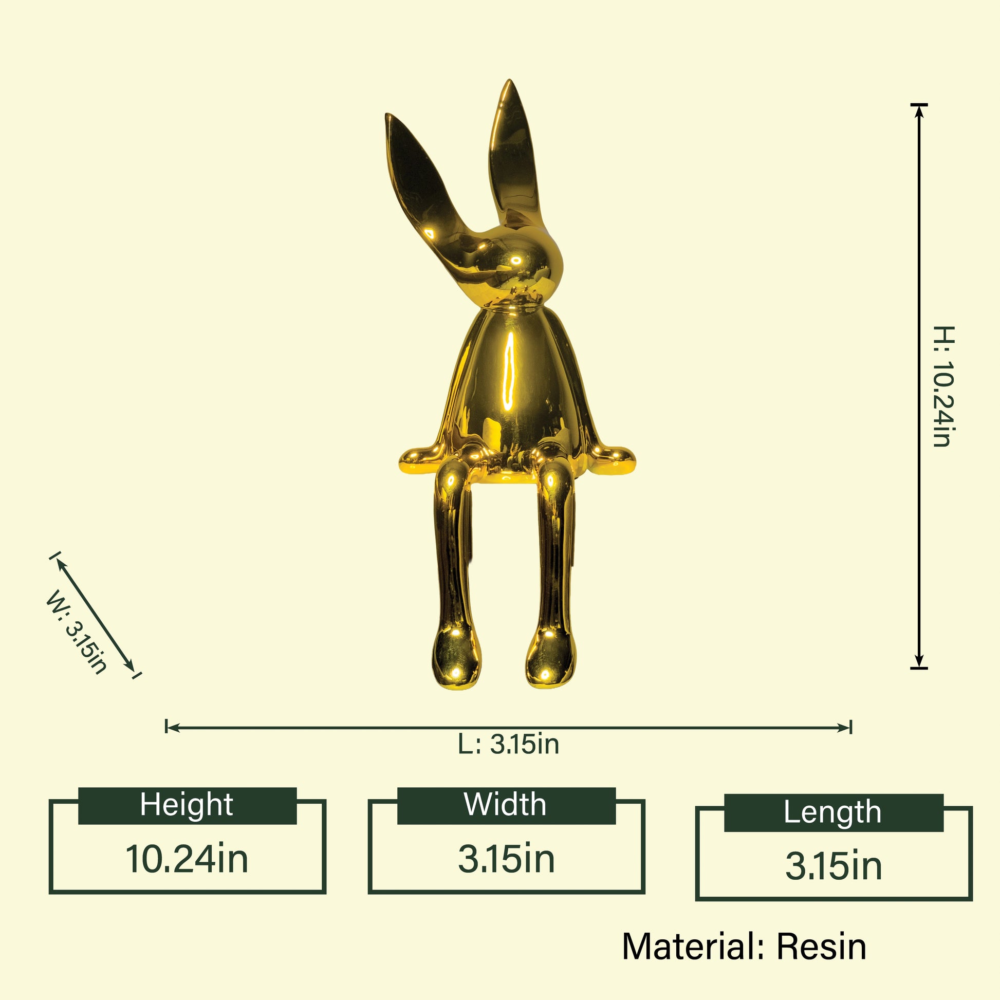 Premium bunny showpiece featuring reflective gold finish and modern decorative appeal for living spaces