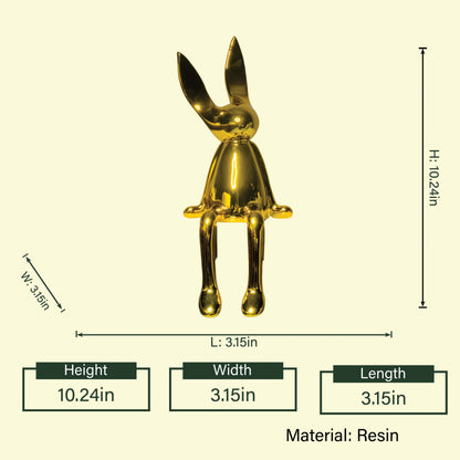 Premium bunny showpiece featuring reflective gold finish and modern decorative appeal for living spaces