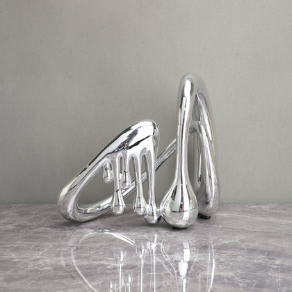 Silver Flowform Accent abstract decor
