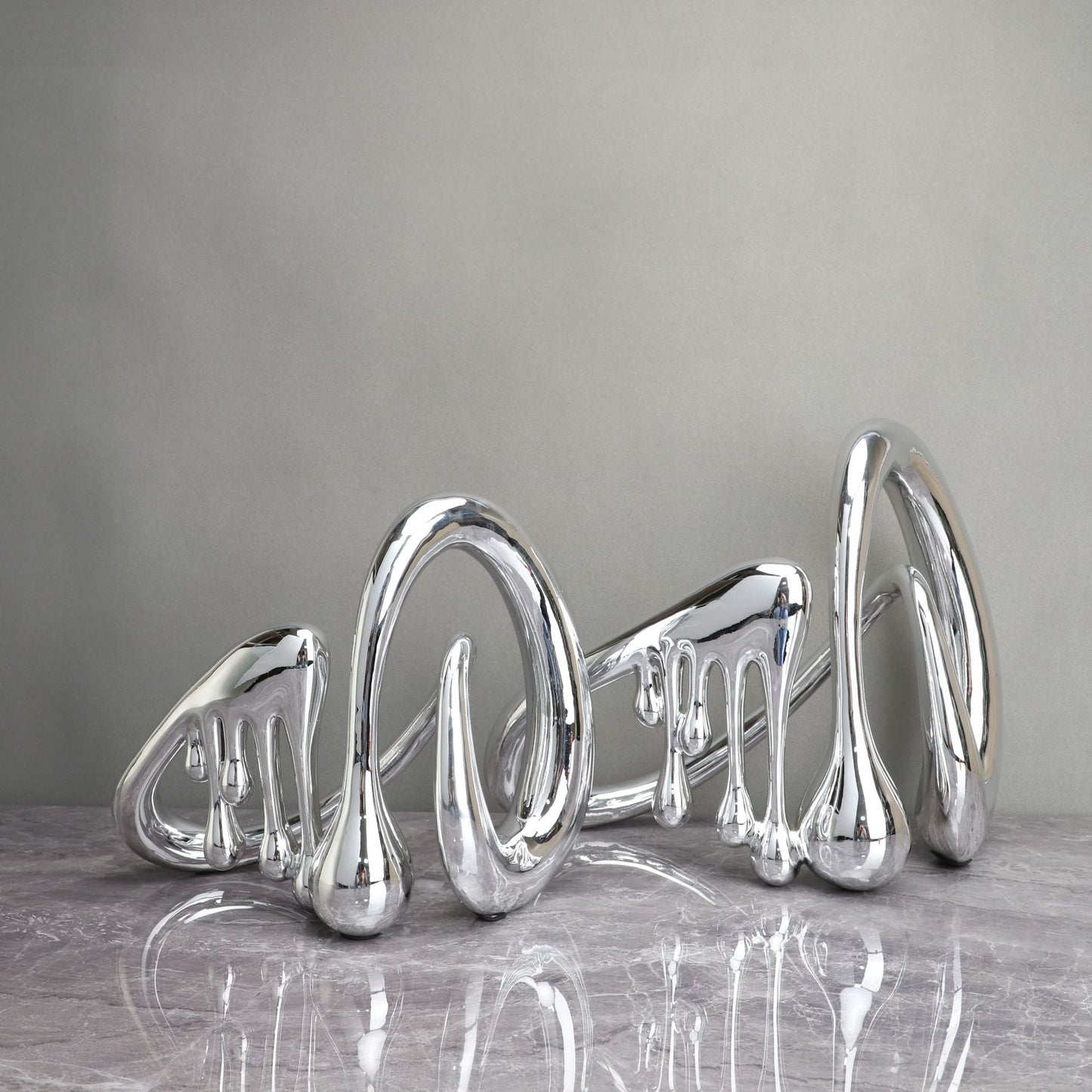 Silver Fluidity Sculpture