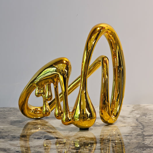 Golden Fluidity Sculpture - Large