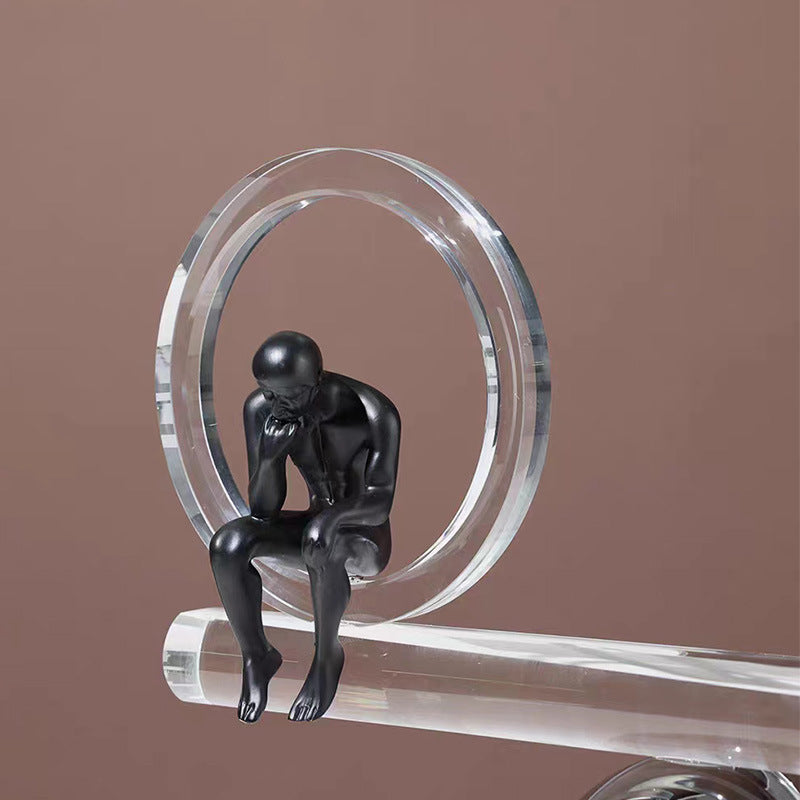 Balancing Act close-up, figure in acrylic ring