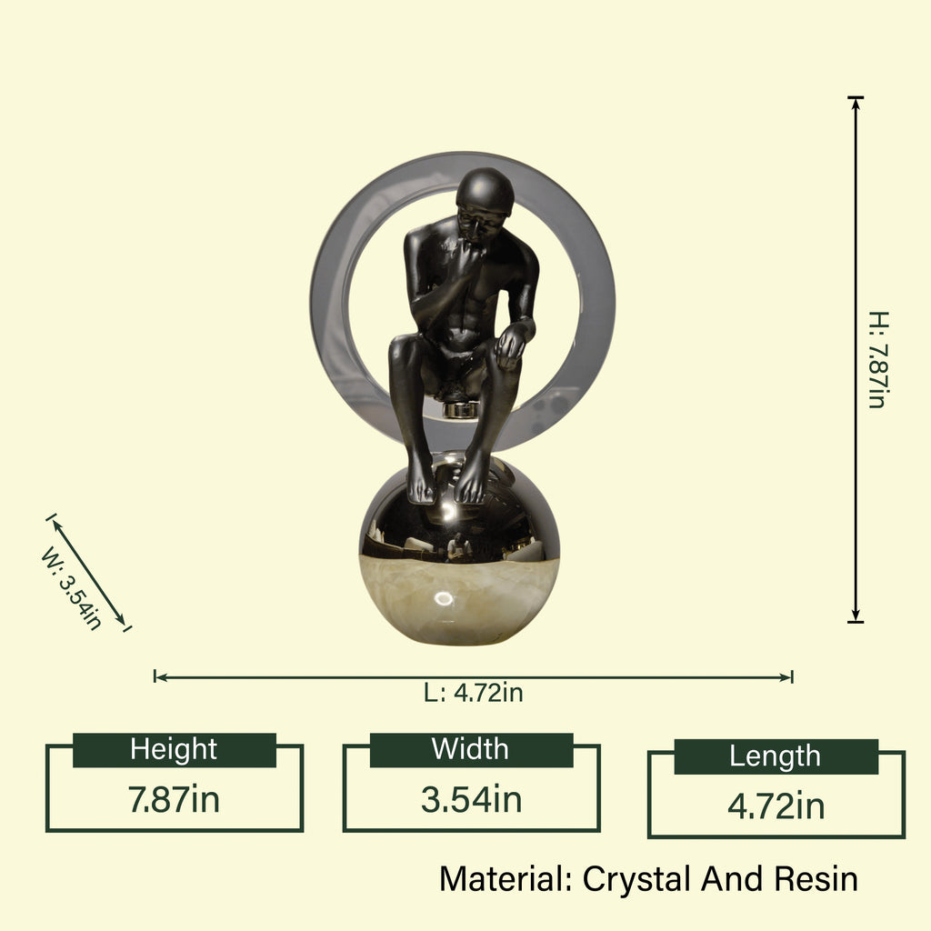 contemporary thinker figurine decor for console table and luxury interiors