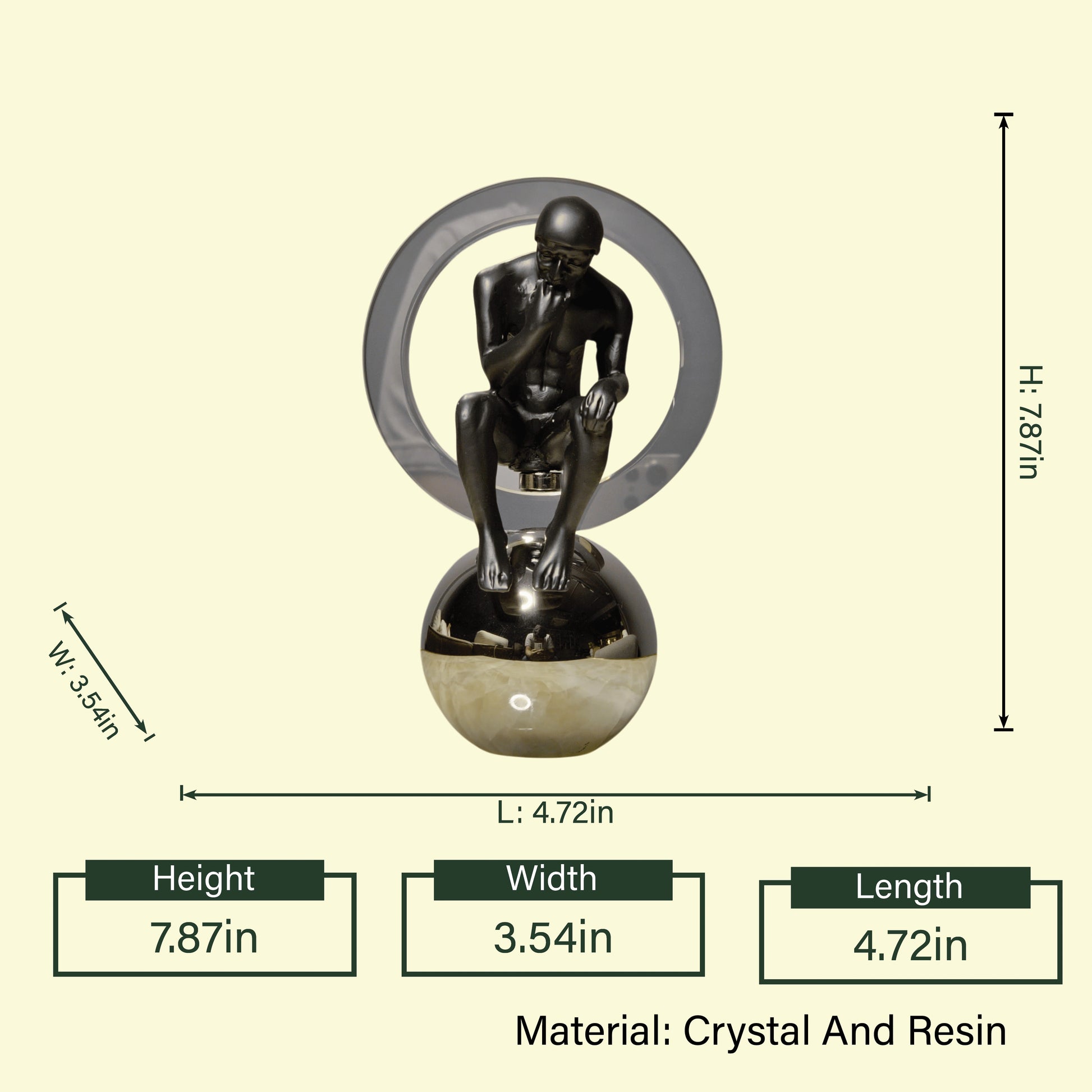 contemporary thinker figurine decor for console table and luxury interiors