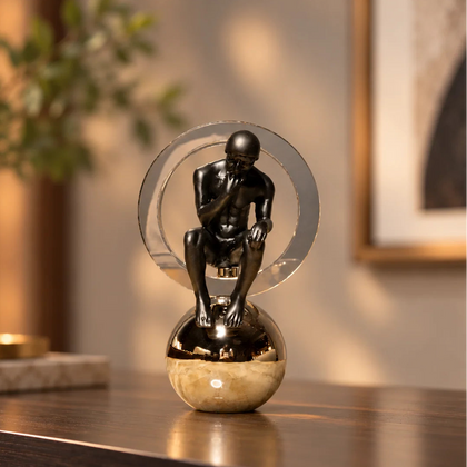 contemporary thinker figurine decor for console table and luxury interiors