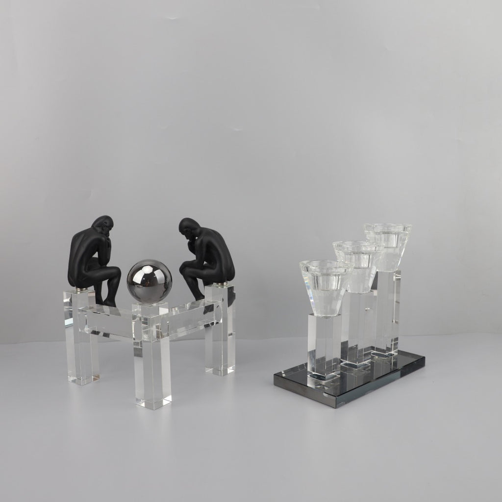 Dual Reflection beside trio candleholders