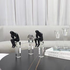 Dual Reflection on black marble side table