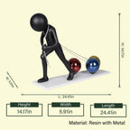 Hardworking Man 14.17in dimensions infographic