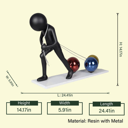 Hardworking Man 14.17in dimensions infographic