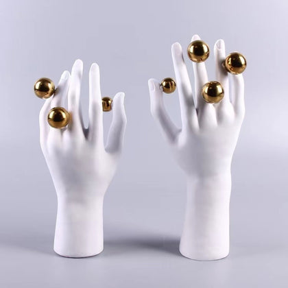 Abstract right hand duo, clean studio shot