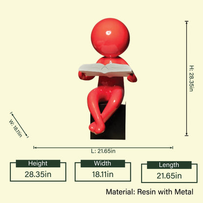 Reading Thinker Figurine