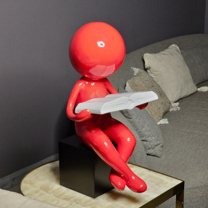 Reading Thinker Figurine