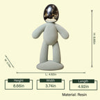 Contemporary decor figurine with mirror-finish head and minimalist silhouette.