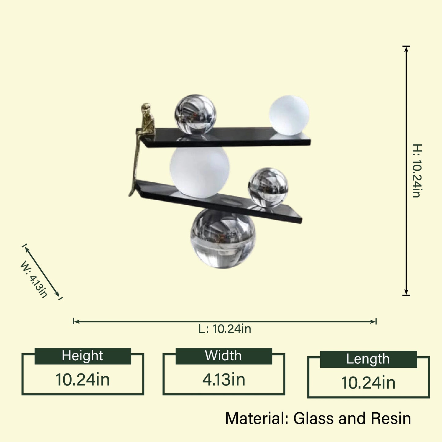 Zen Balance Form chrome & frosted spheres spec