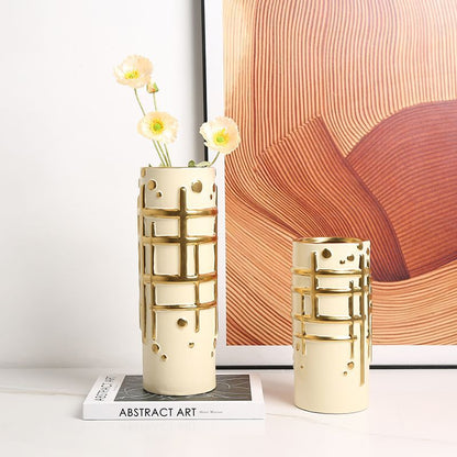 Modern Grid Relief Vase