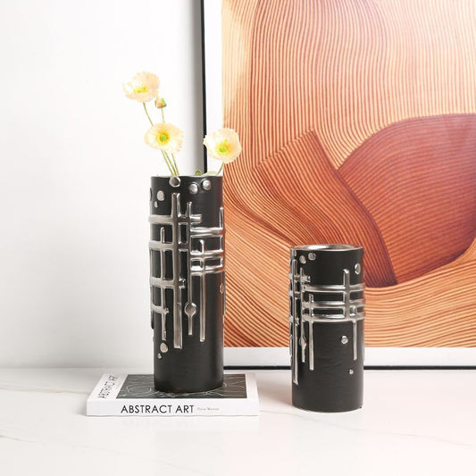 Modern Grid Relief Vase