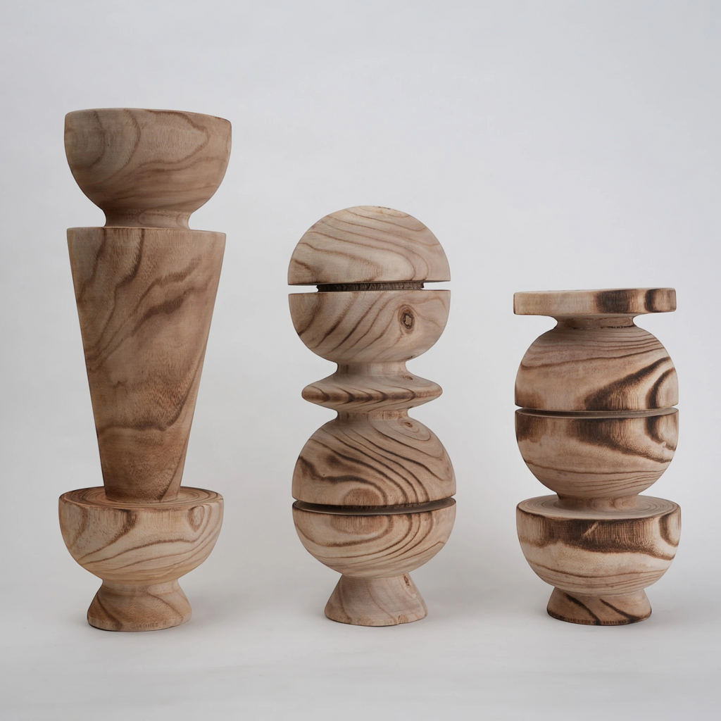 tall wood totem decorative accent