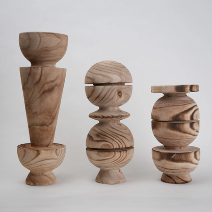 tall wood totem decorative accent