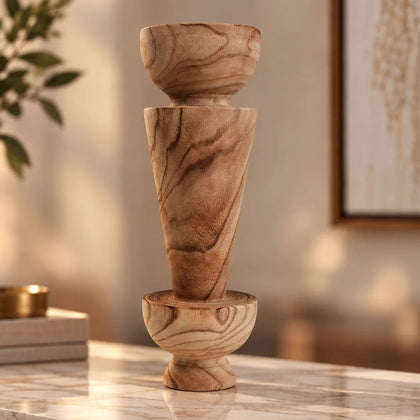 tall wood totem decorative accent