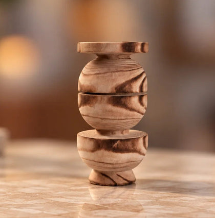 burnt wood tabletop decor object