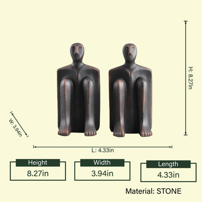 Designer abstract bookend set for contemporary bookshelf and office interior decoration