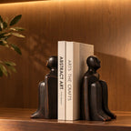 Contemporary minimalist bookend set designed for elegant bookshelf and tabletop styling