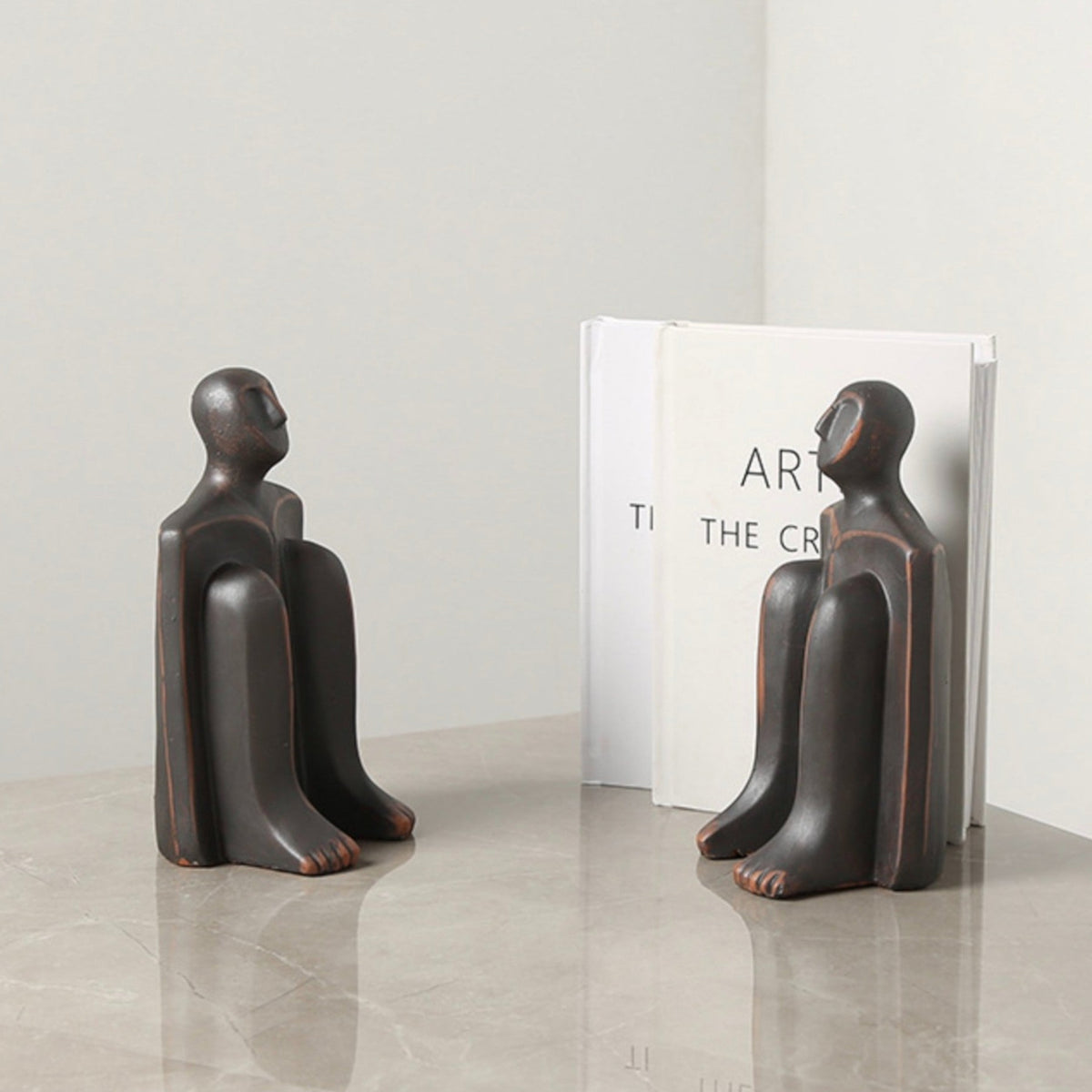 Contemporary minimalist bookend set designed for elegant bookshelf and tabletop styling