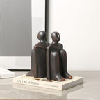 Contemporary human figure bookend set with modern sculptural interior decor appeal