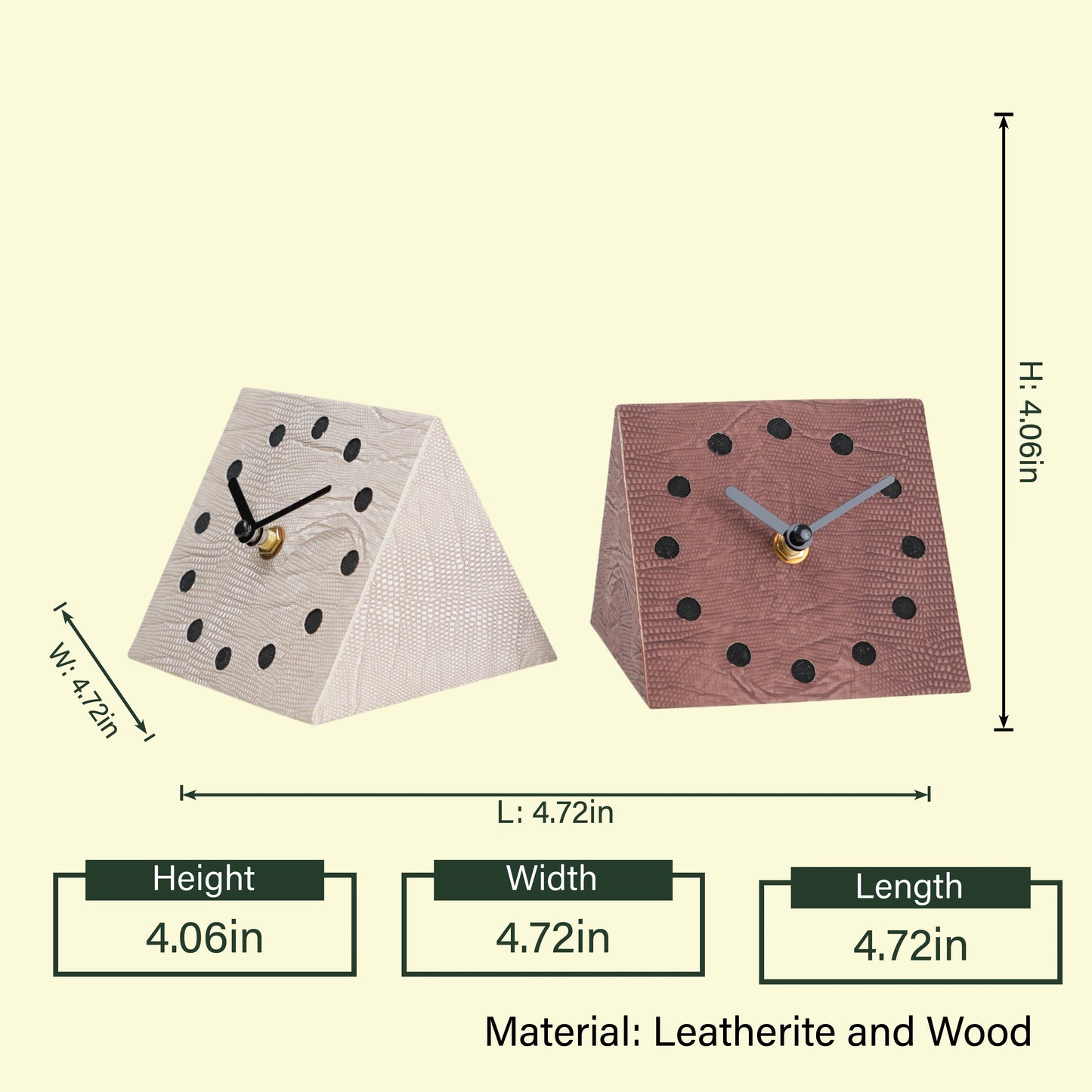 Textured Desk Clock pair spec diagram