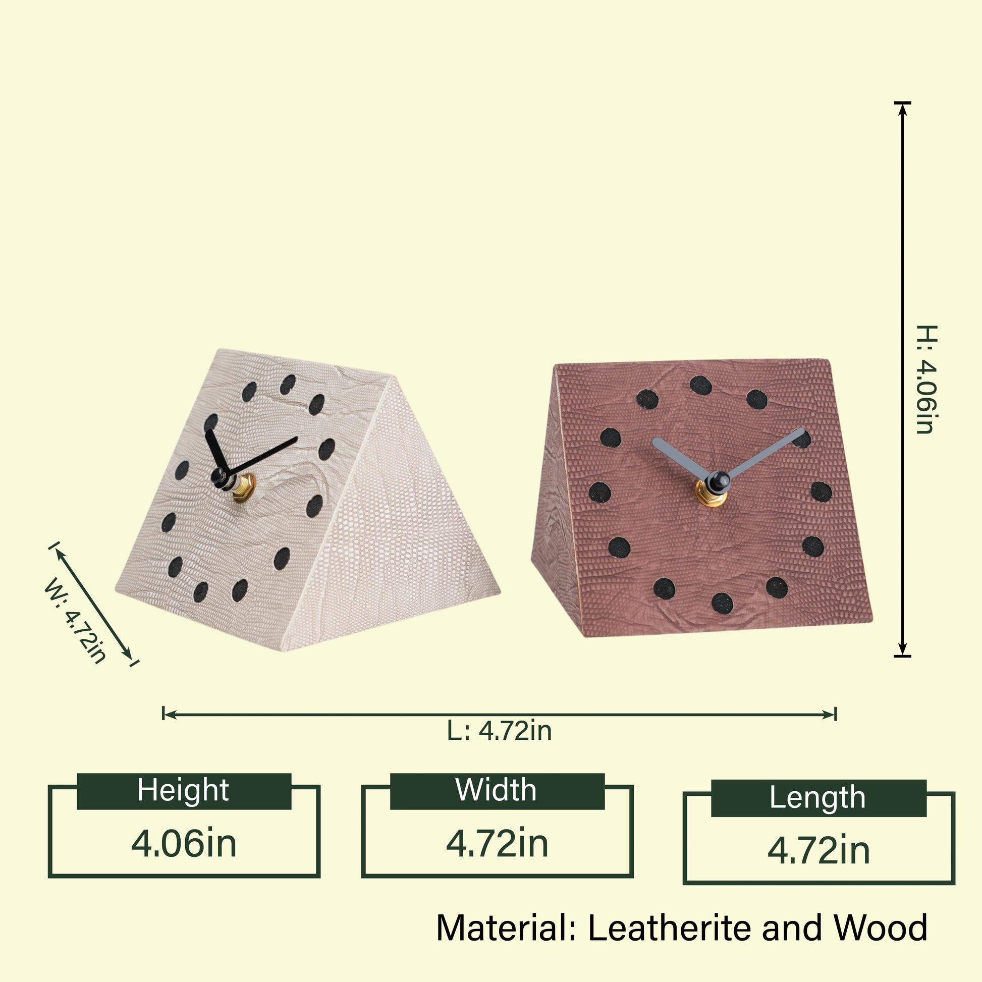 Textured Desk Clock pair spec diagram