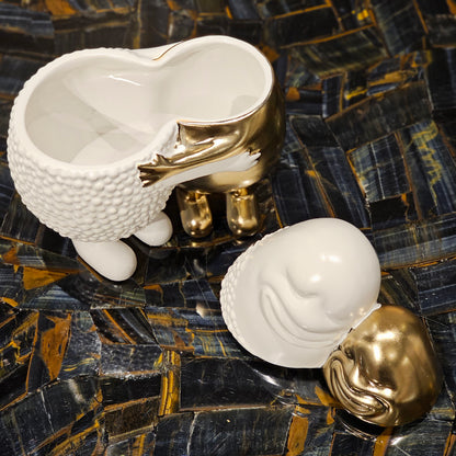 Embrace Duo Figurine - White & Gold Symbol of Unity and Elegance