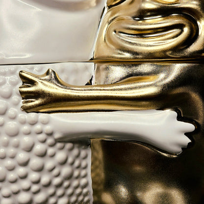 Embrace Duo Figurine - White & Gold Symbol of Unity and Elegance
