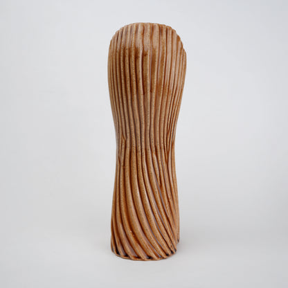 Brown textured ceramic vases with three unique shapes for modern rustic home decor styling