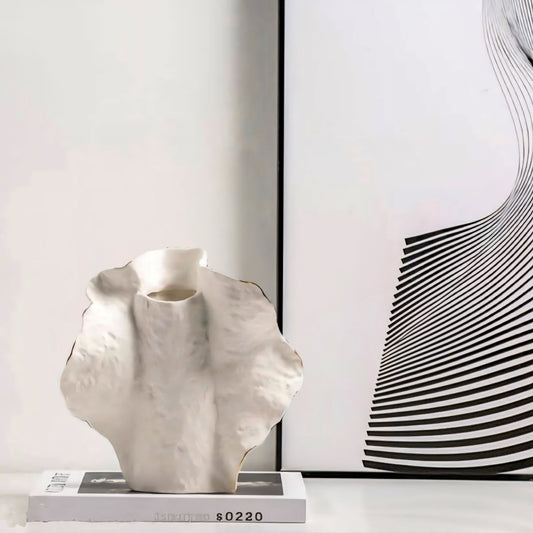 White Golden Elegance Vase Small